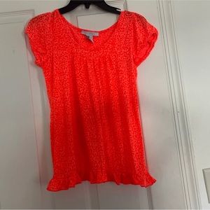 Charlotte Russe bright orange leopard top